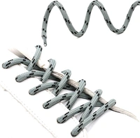 GRAH SANGRAH® (2 Pair) Shoelaces for Hiking Shoes, Outdoor Walking Sneakers, Outdoor Hiking, Climbing, Basketball, Work Boot, Running , Sport Shoes - 120 cm, Light Grey Black